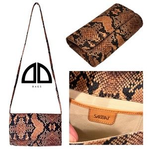 SABBAI Nica’s two-ways Clutch – Luxury Vegan Python Print shoulder Bag